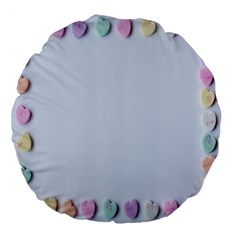 Valentine Day Heart Pattern Capsule Large 18  Premium Flano Round Cushions by artworkshop