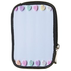 Valentine Day Heart Pattern Capsule Compact Camera Leather Case by artworkshop