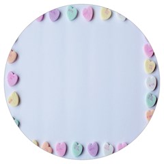 Valentine Day Heart Pattern Capsule Round Trivet by artworkshop