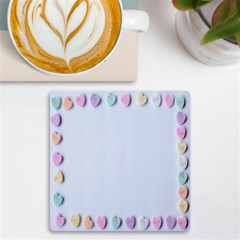 Valentine Day Heart Pattern Capsule Uv Print Square Tile Coaster  by artworkshop