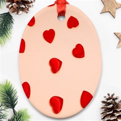 Valentine Day Pattern Logo Heart Ornament (oval) by artworkshop