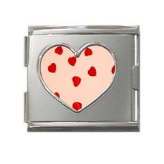 Valentine Day Pattern Logo Heart Mega Link Heart Italian Charm (18mm) by artworkshop