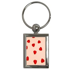 Valentine Day Pattern Logo Heart Key Chain (rectangle) by artworkshop