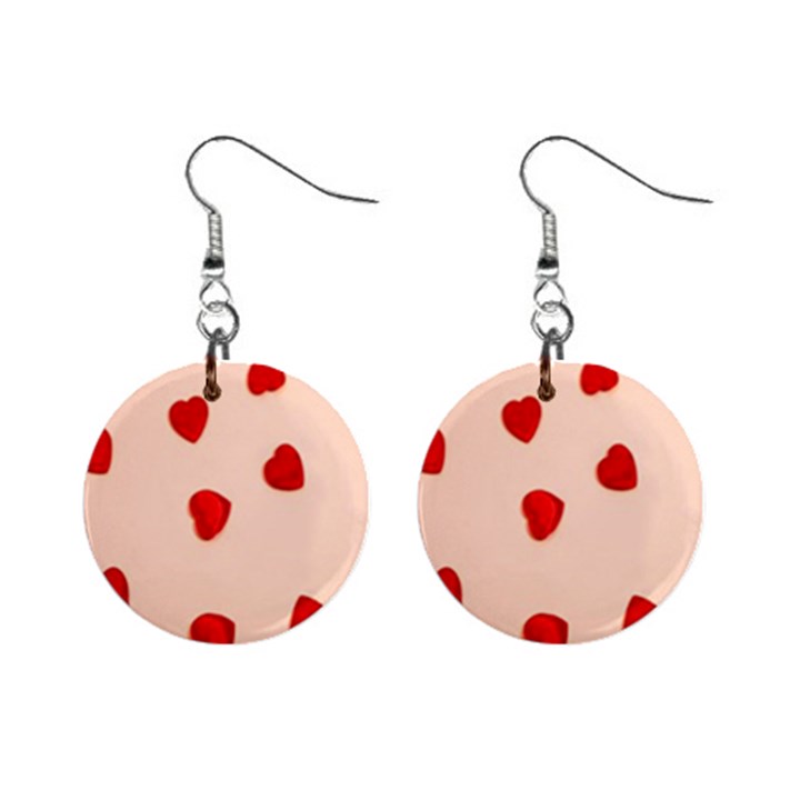 Valentine Day Pattern Logo Heart Mini Button Earrings