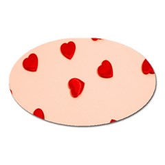 Valentine Day Pattern Logo Heart Oval Magnet by artworkshop