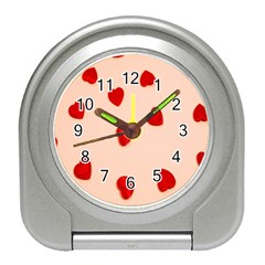 Valentine Day Pattern Logo Heart Travel Alarm Clock by artworkshop