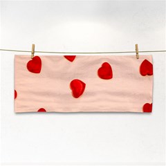 Valentine Day Pattern Logo Heart Hand Towel by artworkshop