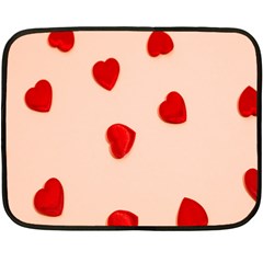 Valentine Day Pattern Logo Heart One Side Fleece Blanket (mini)