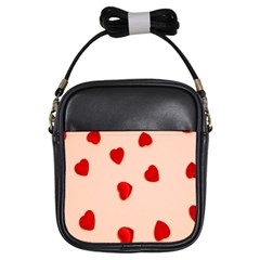 Valentine Day Pattern Logo Heart Girls Sling Bag by artworkshop