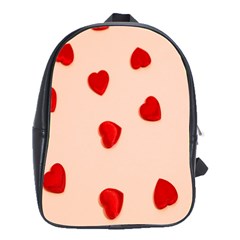 Valentine Day Pattern Logo Heart School Bag (large) by artworkshop