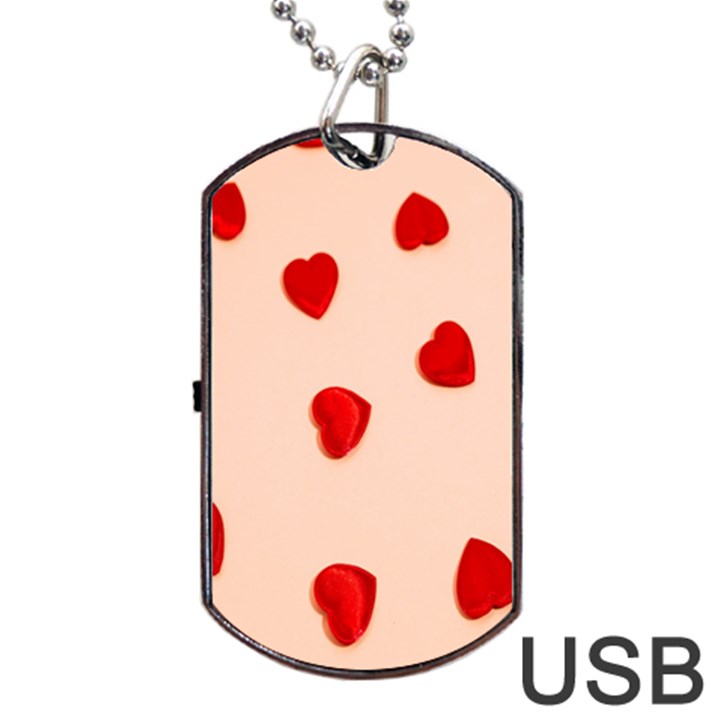 Valentine Day Pattern Logo Heart Dog Tag USB Flash (One Side)