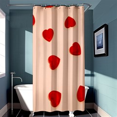 Valentine Day Pattern Logo Heart Shower Curtain 36  X 72  (stall)  by artworkshop