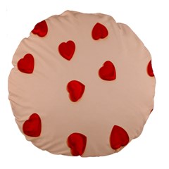 Valentine Day Pattern Logo Heart Large 18  Premium Round Cushions by artworkshop