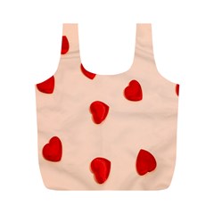 Valentine Day Pattern Logo Heart Full Print Recycle Bag (m) by artworkshop