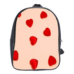 Valentine Day Pattern Logo Heart School Bag (xl) by artworkshop