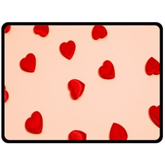 Valentine Day Pattern Logo Heart Fleece Blanket (large) by artworkshop