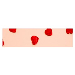 Valentine Day Pattern Logo Heart Oblong Satin Scarf (16  X 60 )