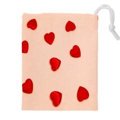 Valentine Day Pattern Logo Heart Drawstring Pouch (5xl) by artworkshop