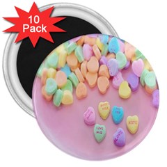 Valentine Day Heart Capsule 3  Magnets (10 Pack)  by artworkshop