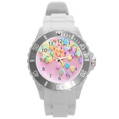 Valentine Day Heart Capsule Round Plastic Sport Watch (l) by artworkshop