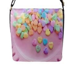 Valentine Day Heart Capsule Flap Closure Messenger Bag (l) by artworkshop