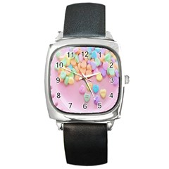 Valentine Day Heart Capsule Square Metal Watch by artworkshop