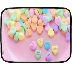 Valentine Day Heart Capsule One Side Fleece Blanket (mini)