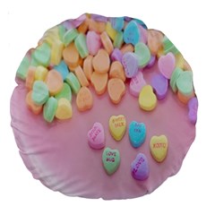 Valentine Day Heart Capsule Large 18  Premium Round Cushions by artworkshop