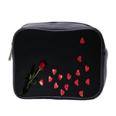 Valentine Day Heart Flower Mini Toiletries Bag (two Sides) by artworkshop