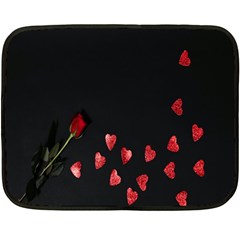 Valentine Day Heart Flower Fleece Blanket (mini) by artworkshop