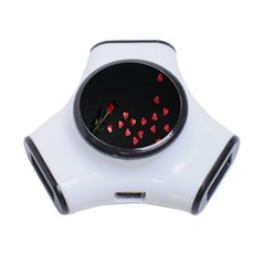 Valentine Day Heart Flower 3-port Usb Hub by artworkshop