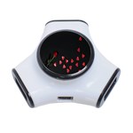 Valentine Day Heart Flower 3-Port USB Hub Front