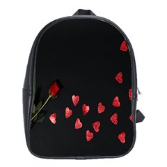 Valentine Day Heart Flower School Bag (xl) by artworkshop