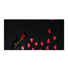 Valentine Day Heart Flower Satin Wrap 35  X 70  by artworkshop