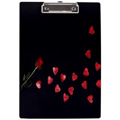 Valentine Day Heart Flower A4 Acrylic Clipboard by artworkshop