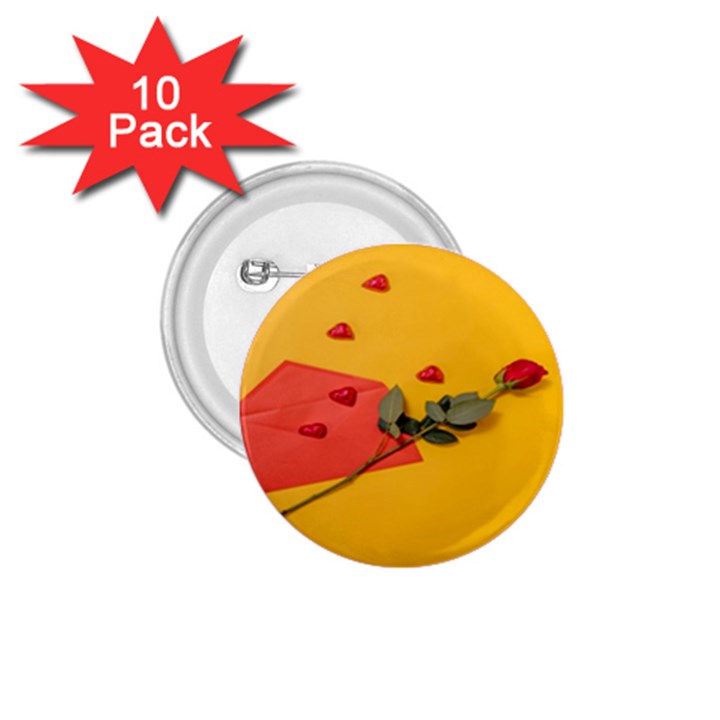 Valentine Day Heart Flower Gift 1.75  Buttons (10 pack)