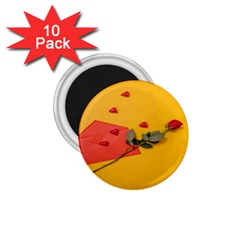 Valentine Day Heart Flower Gift 1 75  Magnets (10 Pack) 