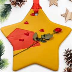 Valentine Day Heart Flower Gift Ornament (star) by artworkshop