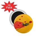 Valentine Day Heart Flower Gift 1.75  Magnets (10 pack)  Front