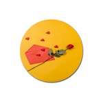 Valentine Day Heart Flower Gift Magnet 3  (Round) Front