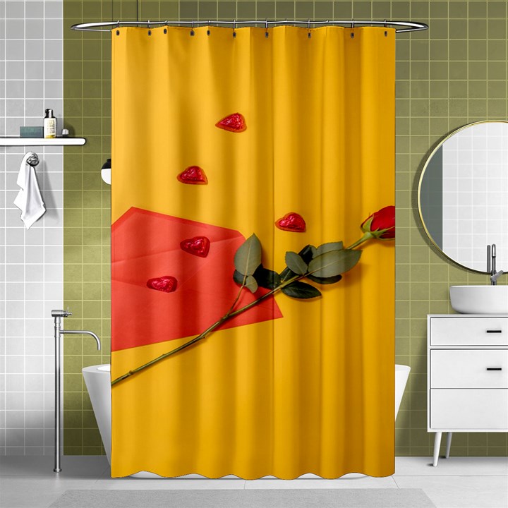 Valentine Day Heart Flower Gift Shower Curtain 48  x 72  (Small) 