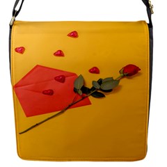 Valentine Day Heart Flower Gift Flap Closure Messenger Bag (s) by artworkshop