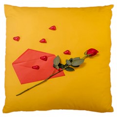 Valentine Day Heart Flower Gift Standard Premium Plush Fleece Cushion Case (two Sides)