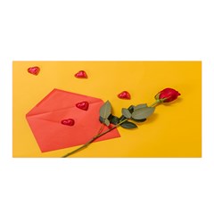 Valentine Day Heart Flower Gift Satin Wrap 35  X 70  by artworkshop