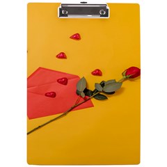 Valentine Day Heart Flower Gift A4 Acrylic Clipboard by artworkshop