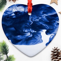 Moving Water And Ink Heart Ornament (two Sides) by artworkshop