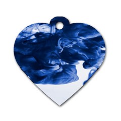 Moving Water And Ink Dog Tag Heart (two Sides) by artworkshop