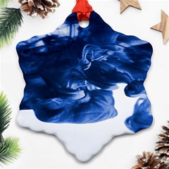 Moving Water And Ink Snowflake Ornament (two Sides) by artworkshop