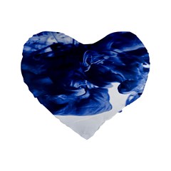 Moving Water And Ink Standard 16  Premium Flano Heart Shape Cushions by artworkshop