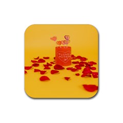 Valentine Day Heart Love Potion Rubber Coaster (square) by artworkshop